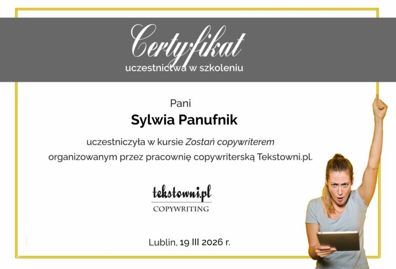 certyfikat kasia wiśniewska